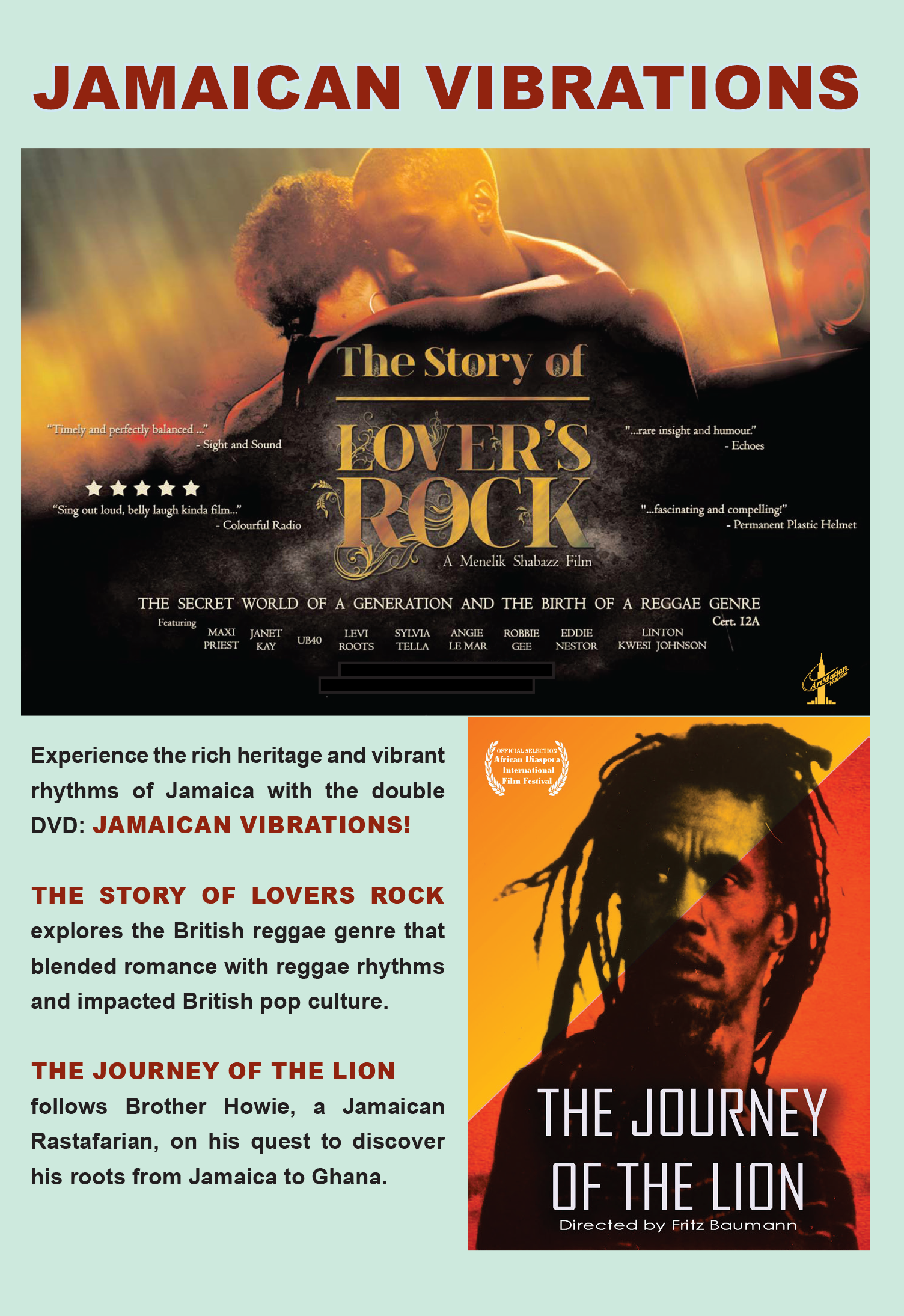 Jamaican Vibrations: The Story of Lovers Rock & The Journey of the Lion
